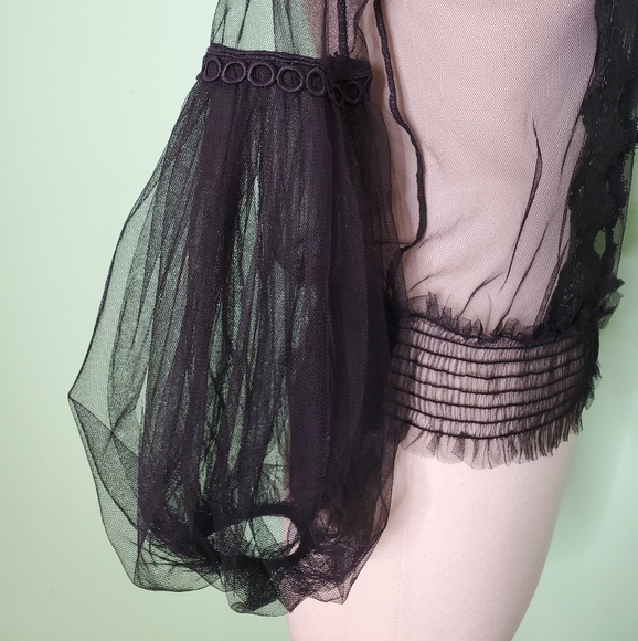 Allison New York Illusion Black Sheer Blouse - Picture 3 of 8